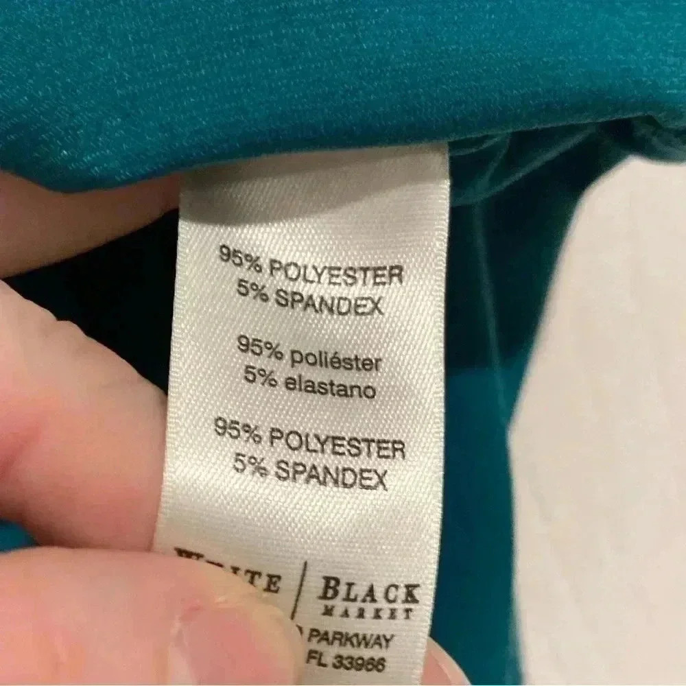 White House Black Market Women’s Sleeveless Blouse Top Turquoise Sz. XS - Picture 6 of 6